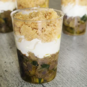 Verrines courgette crumble Pâtisserie Nanette